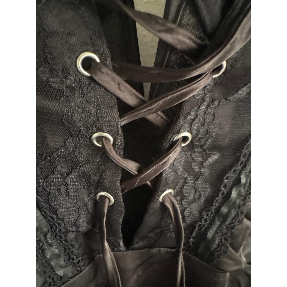 Y2K Gothic Black Corset Dress Dark Romance Fantasy Cosplay Festival  Alternative - Picture 4 of 7
